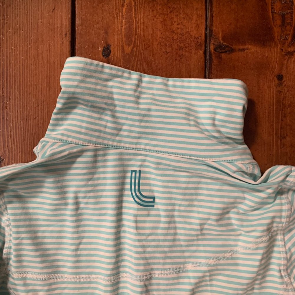 Lole Essential X-Small Blue & White Stripe UPF 50 Full Zip Cardigan Jacket EUC - Picture 6 of 12